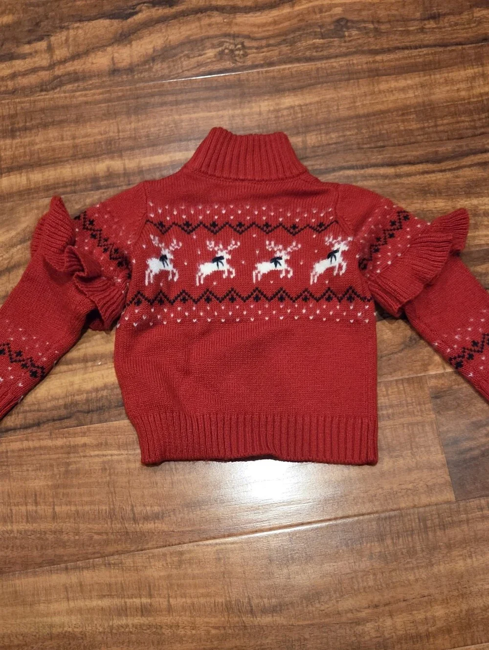 Janie and Jack EUC 18-24 Months Red Reindeer Sweater & Red/Navy Plaid Pants